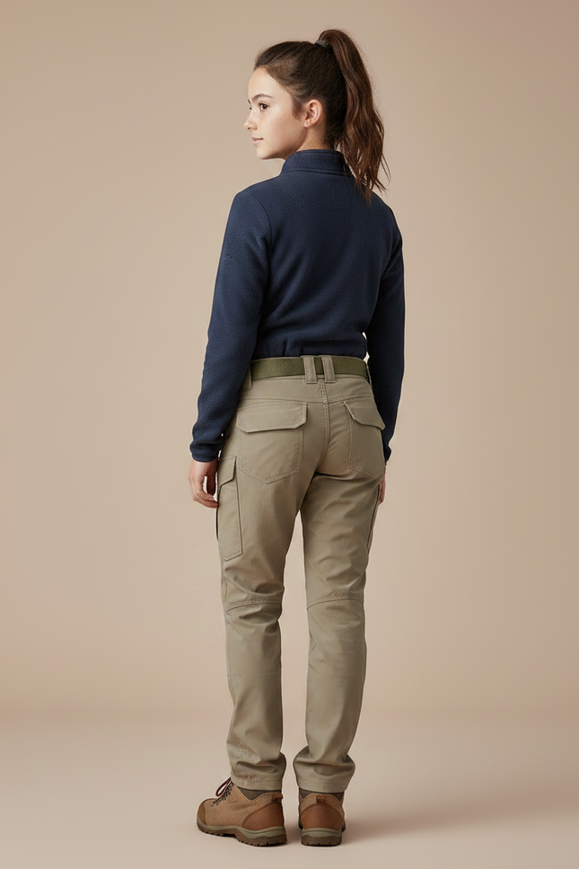 Pantalon Randonnée Beige Cargo Droit Multipoches - Polyester - vue 2