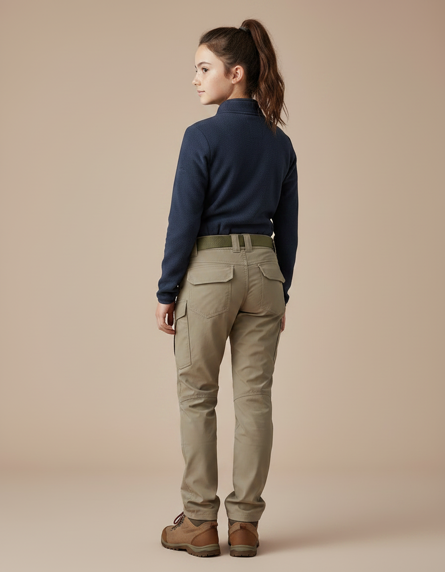 Pantalon Randonnée Beige Cargo Droit Multipoches - Polyester - vue 2