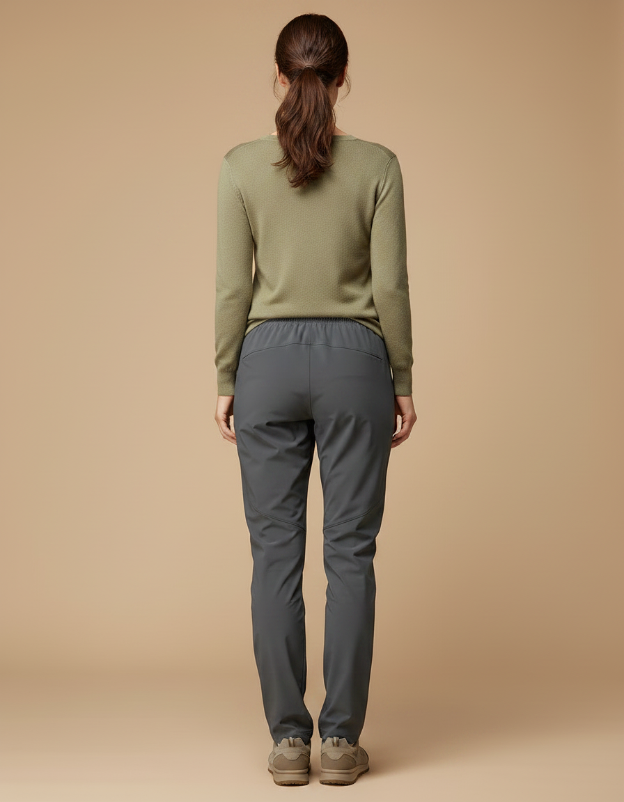 Pantalon Randonnée Gris Sport Léger Femme Cordon - Polyester - vue 2