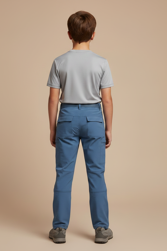 Pantalon Randonnée Enfant Bleu Cargo Léger - Polyester - vue 2