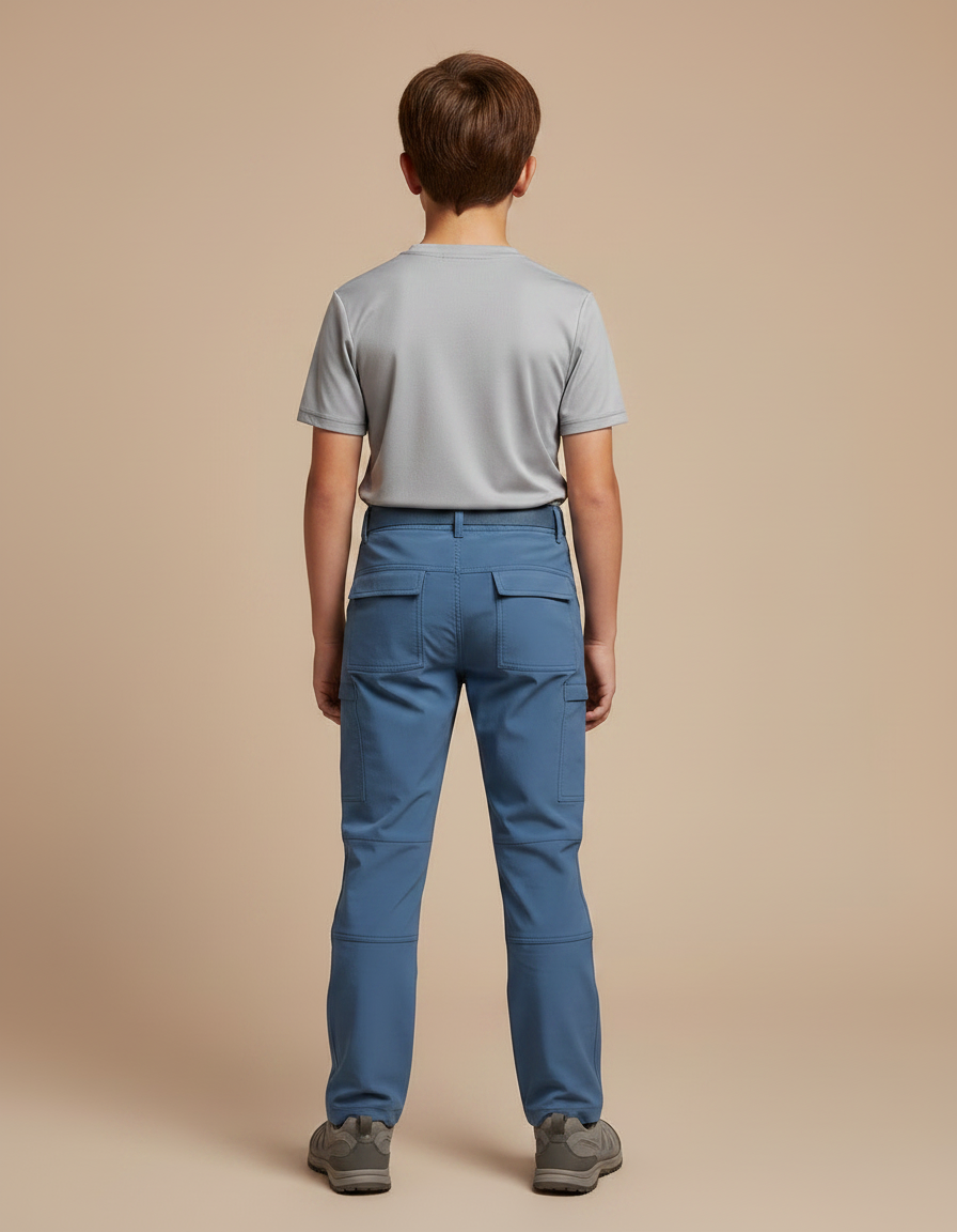 Pantalon Randonnée Enfant Bleu Cargo Léger - Polyester - vue 2
