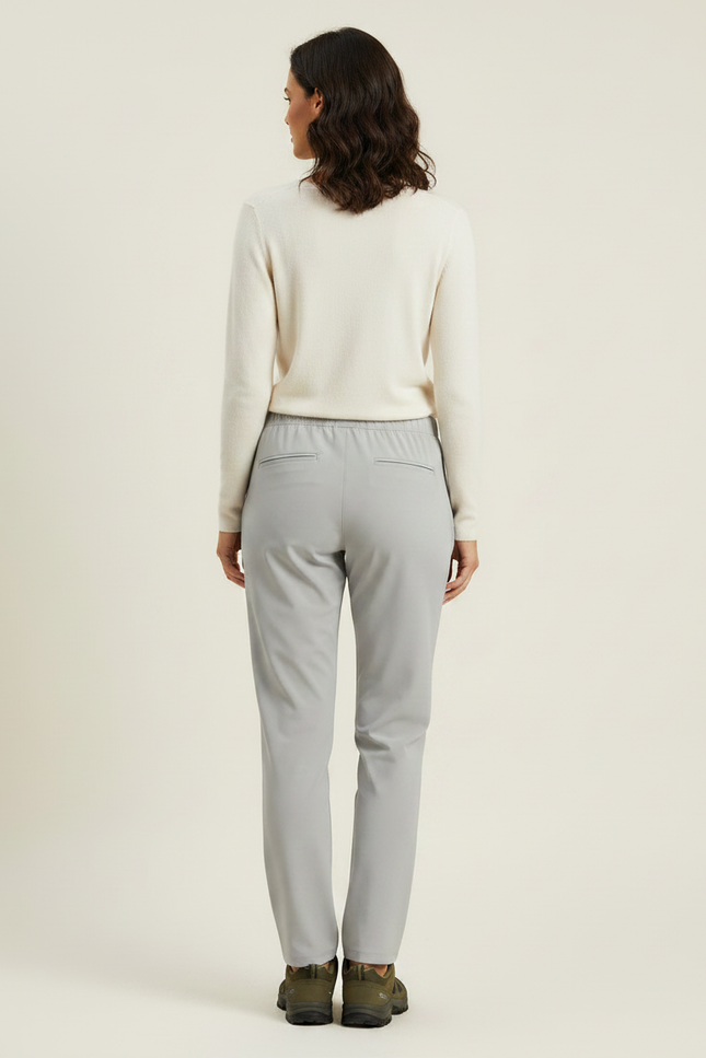 Pantalon Randonnée Femme Gris Clair Léger Élastique - Polyester - vue 2