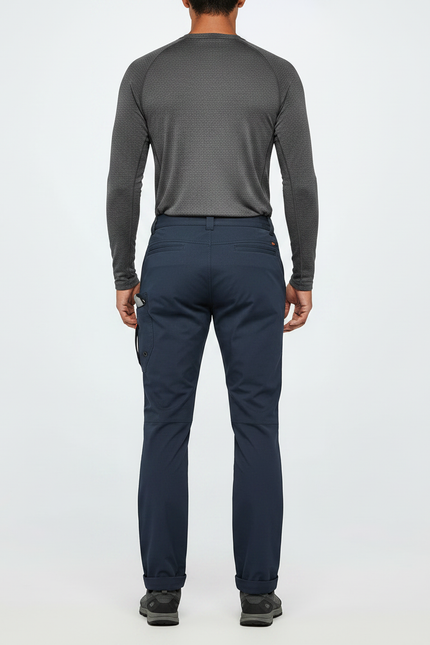 Pantalon Randonnée Homme Bleu Marine Léger Cargo Ajusté - Polyester - vue 2