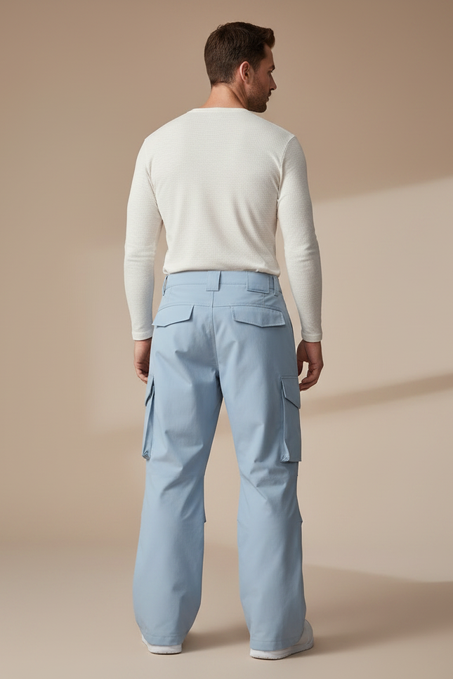 Pantalon Randonnée Bleu Cargo Ample Imperméable Homme - Polyester - vue 2