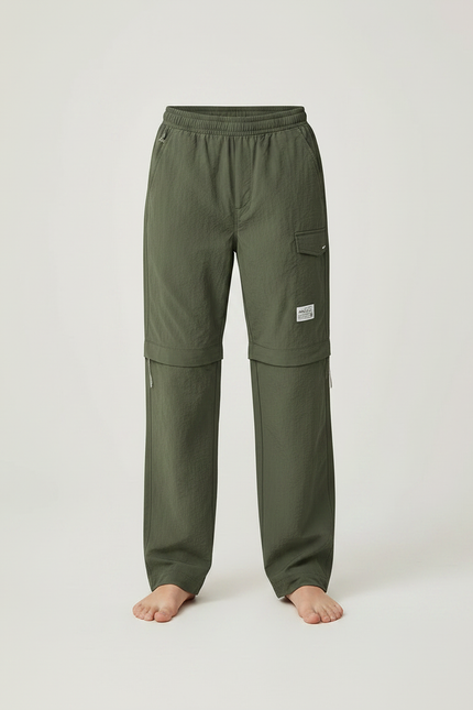 Pantalon Randonnée Kaki Convertible Léger Enfant - Polyester - vue 3