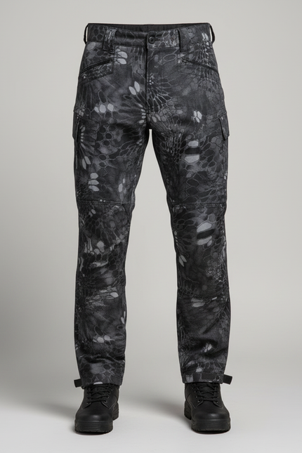 Pantalon Randonnée Camouflage Gris Tactique Cargo Homme - Polyester - vue 3