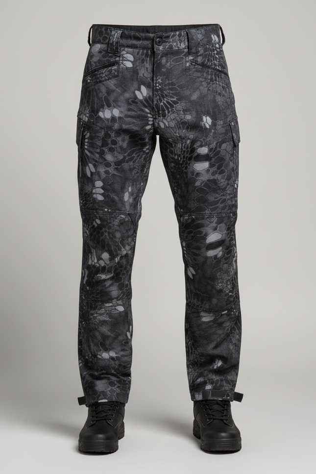Pantalon Randonnée Camouflage Gris Tactique Cargo Homme - Polyester - vue 3