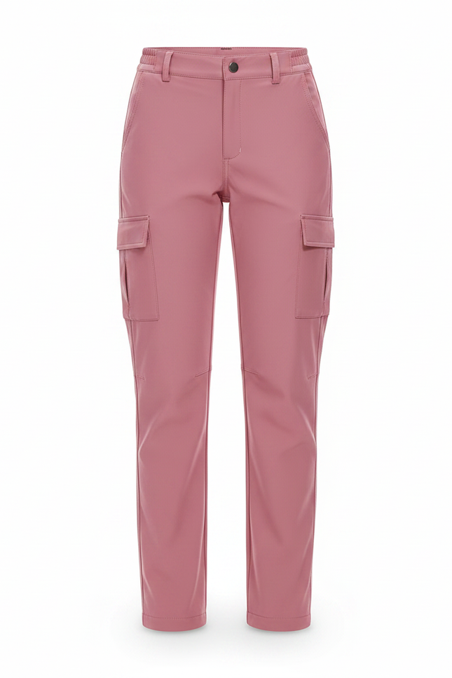 Pantalon Randonnée Rose Cargo Doublé Polaire Imperméable Femme - Polyester - vue 3