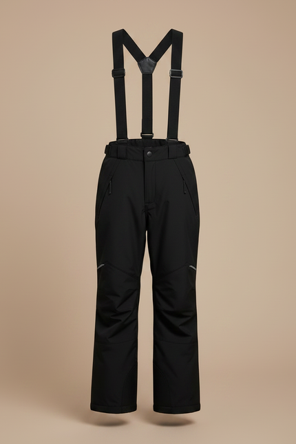 Pantalon Randonnée Noir Imperméable Enfant Hiver Bretelles - Polyester - vue 3