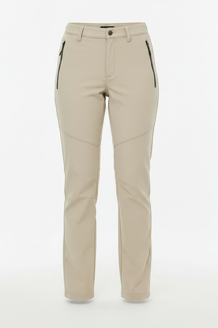 Pantalon Randonnée Beige Imperméable Doublé Polaire Femme - Polyester - vue 3