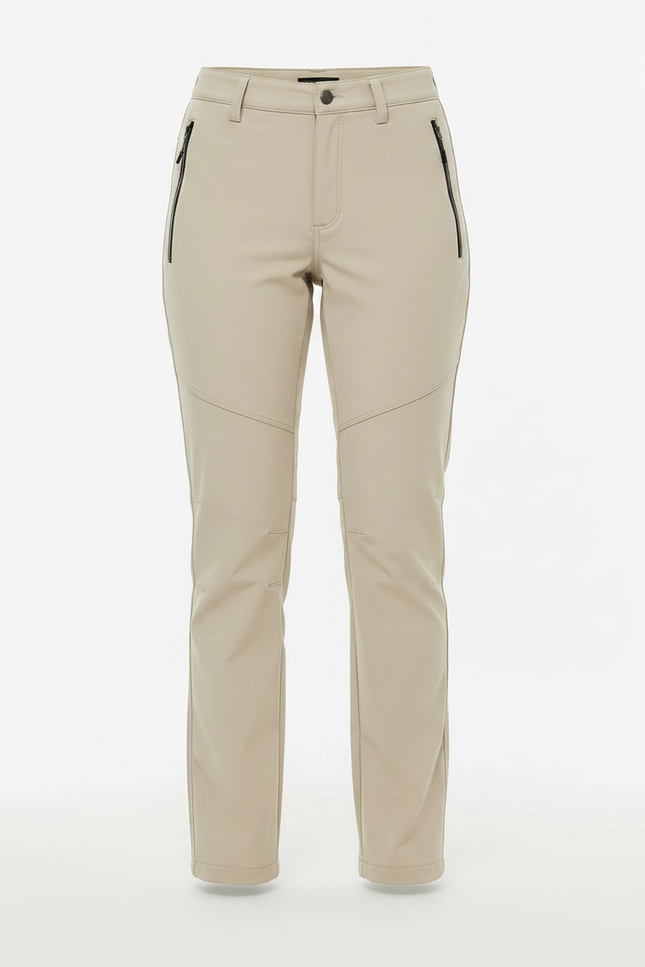 Pantalon Randonnée Beige Imperméable Doublé Polaire Femme - Polyester - vue 3