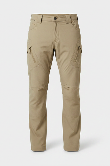 Pantalon Randonnée Beige Cargo Tactique Homme Multi-Poches Confortable - Toile - vue 3