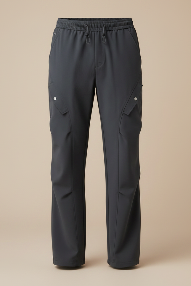 Pantalon Randonnée Gris Cargo Ample Confortable Cordon - Polyester - vue 3
