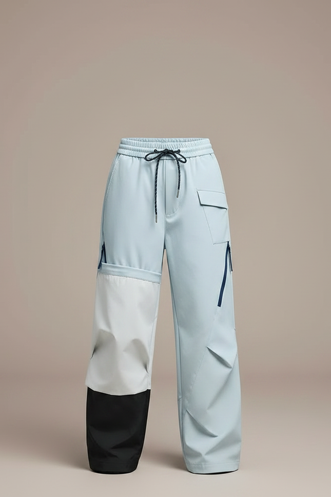 Pantalon Randonnée Bleu Ciel Ample Imperméable Bicolore Enfant - Multicolore Polyester - vue 3