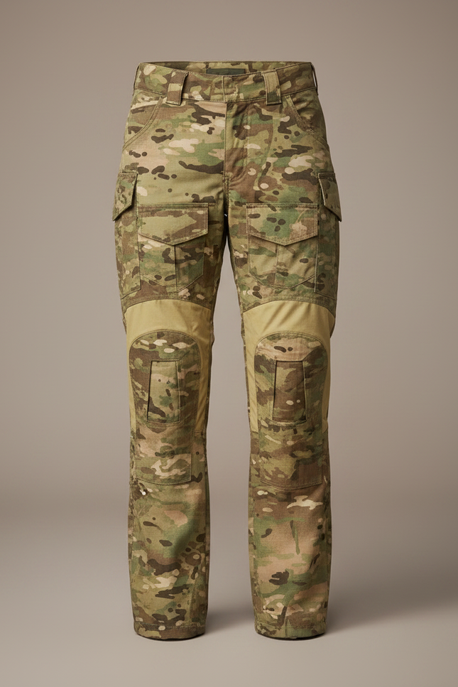 Pantalon Randonnée Multicam Cargo Robuste Femme Renforcé - Multicolore Toile - vue 3