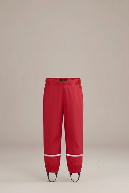 Pantalon Randonnée Rouge Imperméable Enfant Réfléchissant Salopette - Polyester - vue 3