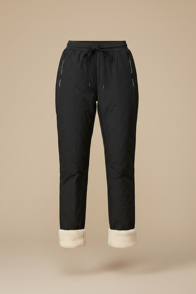 Pantalon Randonnée Noir Matelassé Doublé Polaire Femme - Polyester - vue 3