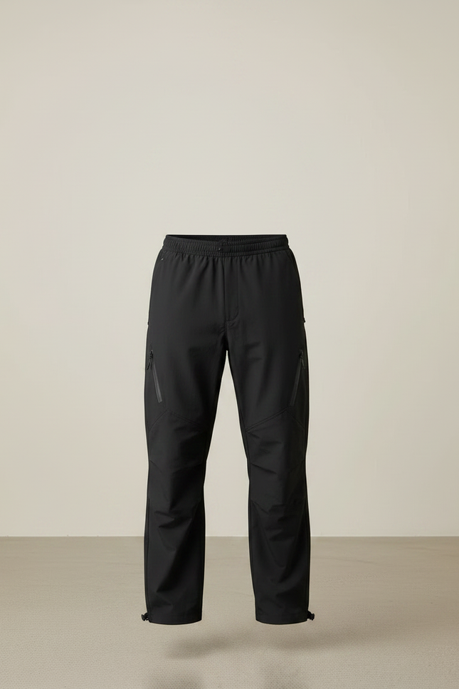 Pantalon Randonnée Noir Ample Imperméable Coupe-vent Polyvalent - Polyester - vue 3
