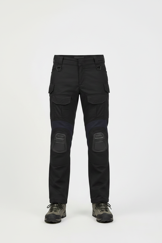 Pantalon Randonnée Noir Genoux Renforcés Cargo Enfant - Toile - vue 3
