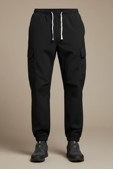 Pantalon Randonnée Noir Cargo Léger Cordon Homme - Polyester - vue 3