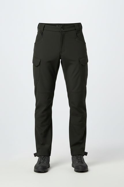 Pantalon Randonnée Noir Cargo Chaud Épais Homme - Polyester - vue 3