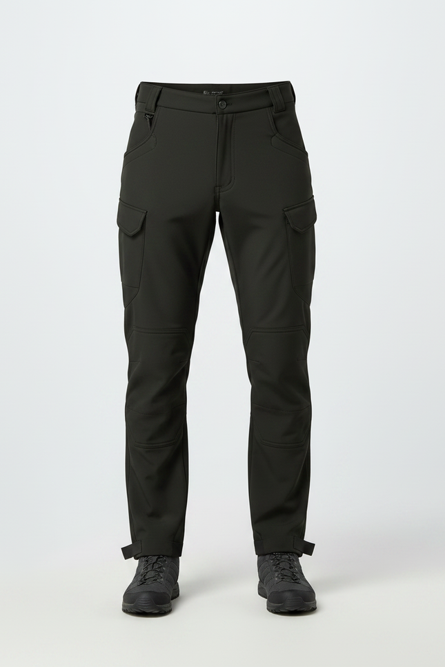 Pantalon Randonnée Noir Cargo Chaud Épais Homme - Polyester - vue 3