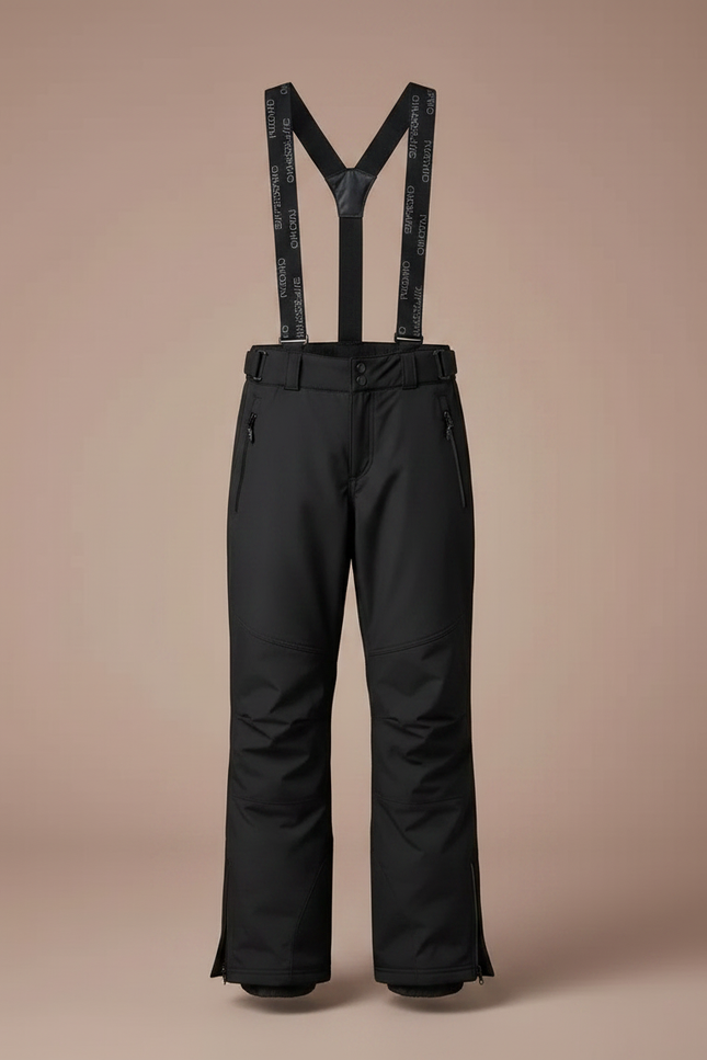 Pantalon Randonnée Noir Bretelles Ajustables Impermé Chaud - Polyester - vue 3