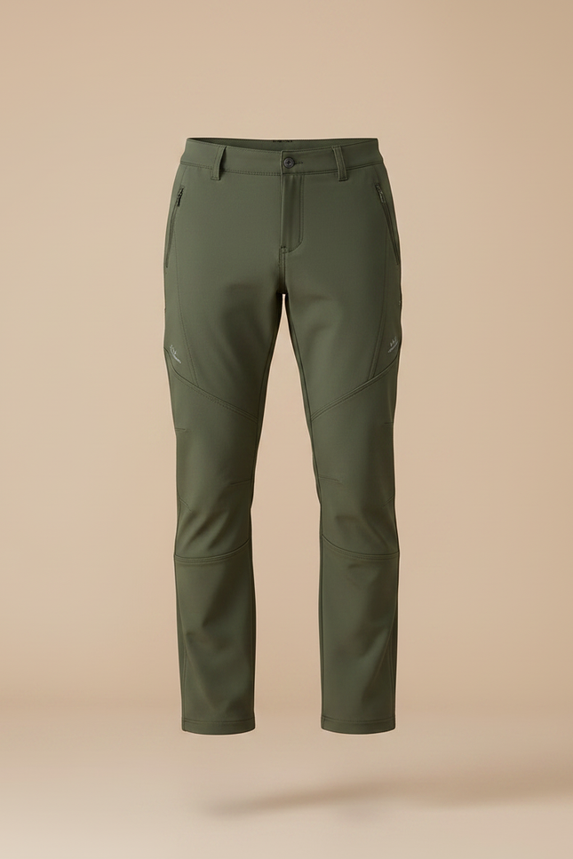 Pantalon Randonnée Homme Vert Kaki Softshell Chaud - Polyester - vue 3