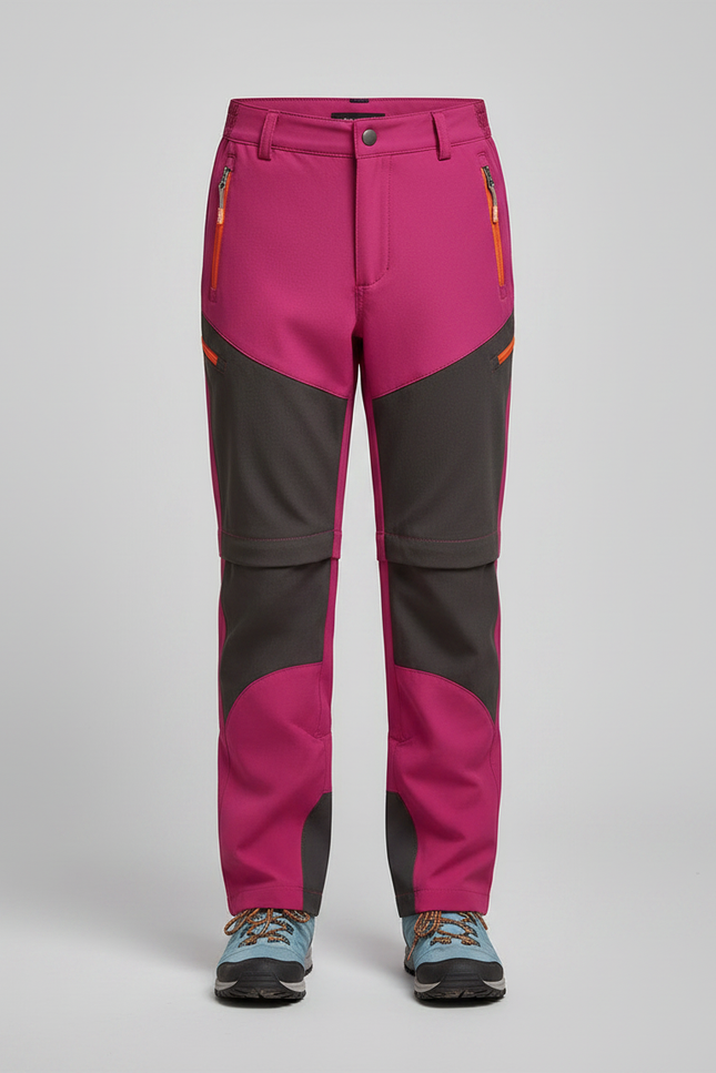 Pantalon Randonnée Rose Fuchsia Bicolore Léger Enfant - Polyester - vue 3