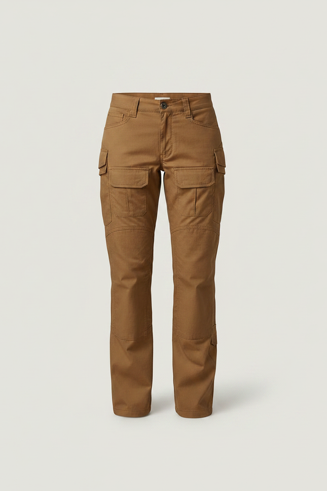 Pantalon Randonnée Marron Cargo Droit Multipoches Femme - Gabardine - vue 3