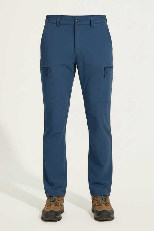 Pantalon Randonnée Bleu Cargo Droit Multipoches Homme - Polyester - vue 3