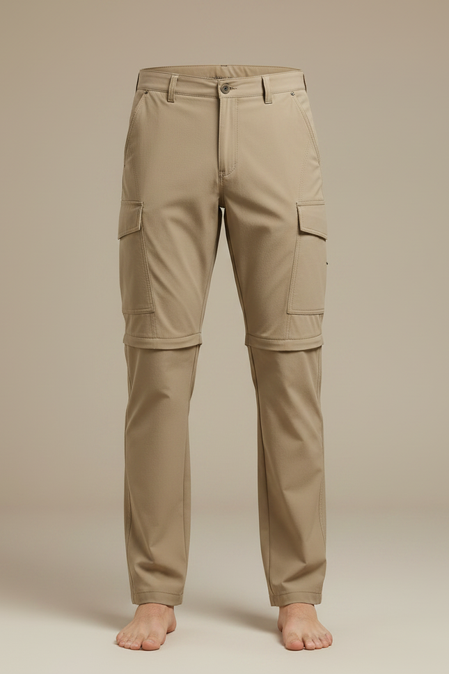 Pantalon Randonnée Convertible Beige Multi-Poches Homme - Polyester - vue 3