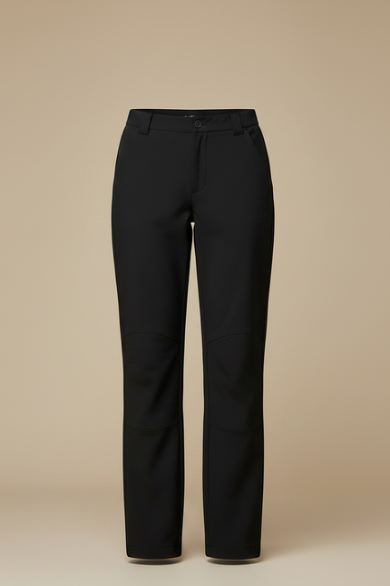 Pantalon Randonnée Noir Coupe Droite Résistant Femme - Polyester - vue 3