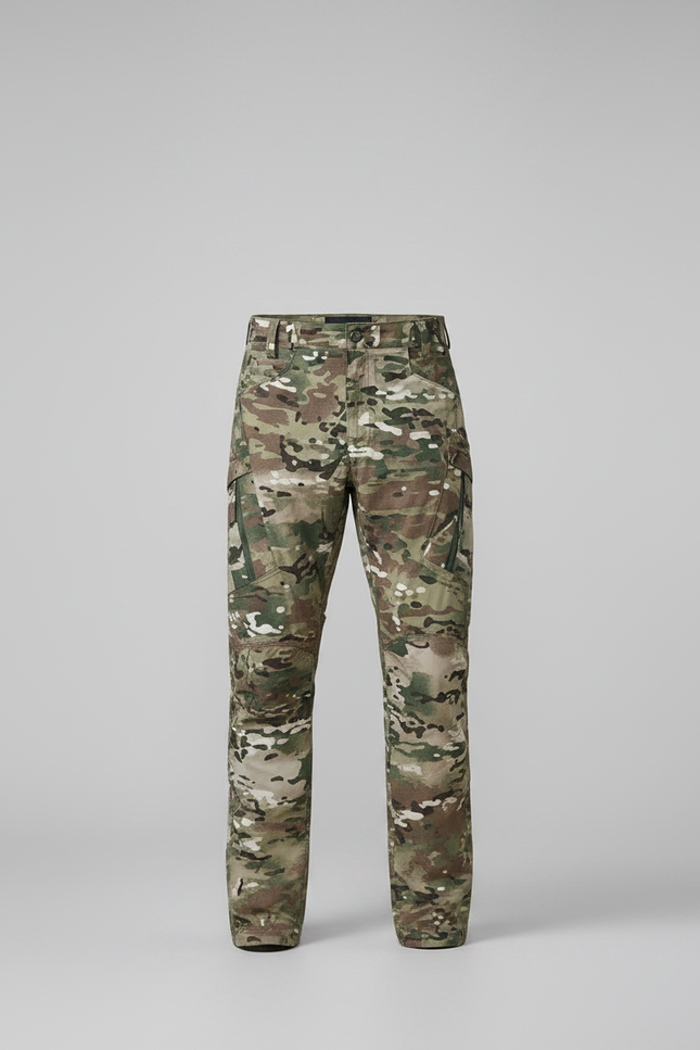 Pantalon Randonnée Camouflage Militaire Cargo Multipoches Homme - Multicolore Polyester - vue 3