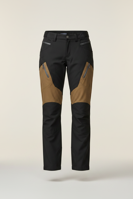 Pantalon Randonnée Femme Bicolore Noir Marron Robuste - Multicolore Polyester - vue 3