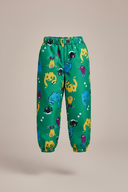 Pantalon Randonnée Vert Enfant Imperméable Motifs Dinosaures - Polyester - vue 3