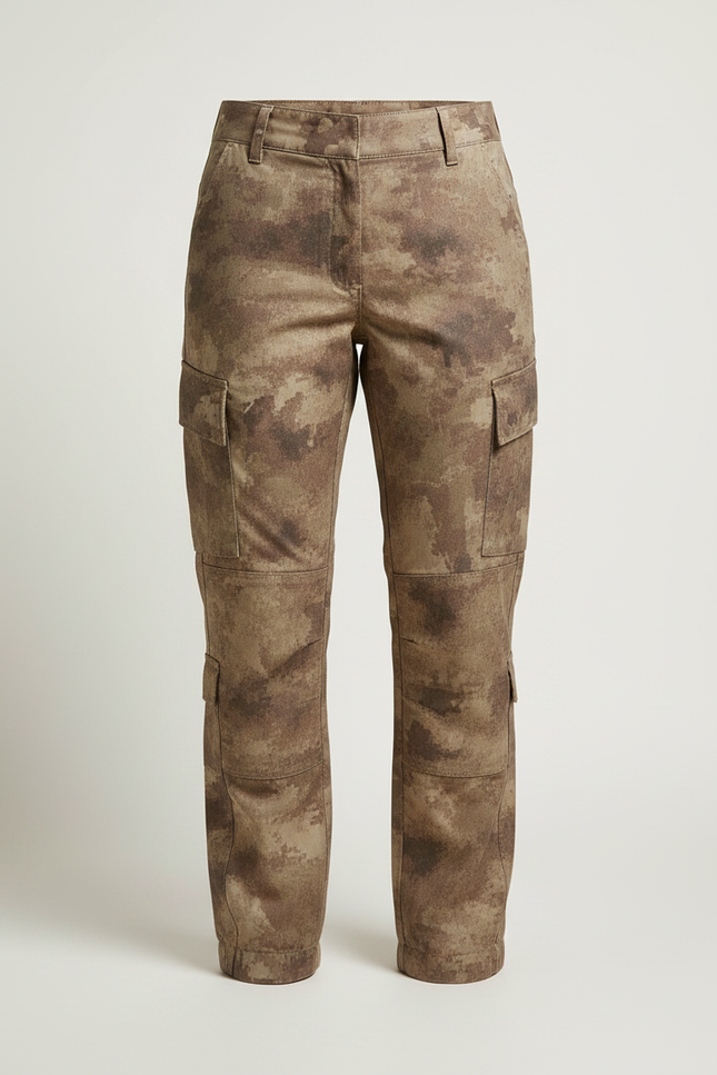 Pantalon Randonnée Camouflage Cargo Robuste Femme - Imprimé Toile - vue 3