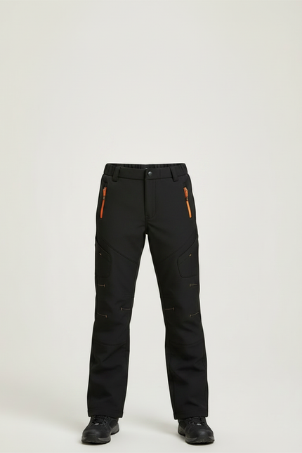 Pantalon Randonnée Noir Enfant Imperméable Confortable Élastiqué - Polyester - vue 3