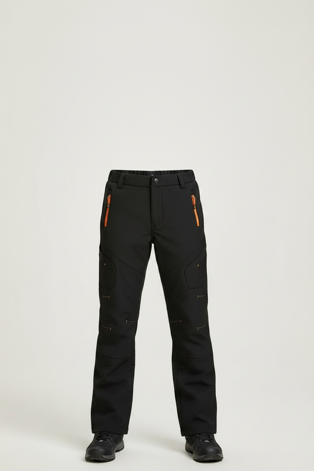 Pantalon Randonnée Noir Enfant Imperméable Confortable Élastiqué - Polyester - vue 3