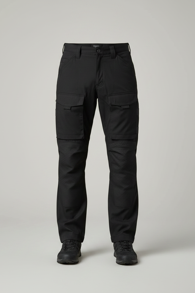 Pantalon Randonnée Noir Cargo Multipoches Renforcé Homme - Polyester - vue 3