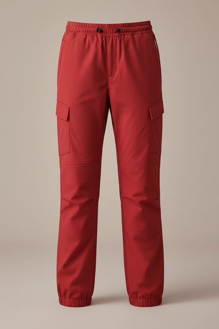Pantalon Randonnée Rouge Enfant Cargo Robuste Ajusté - Polyester - vue 3