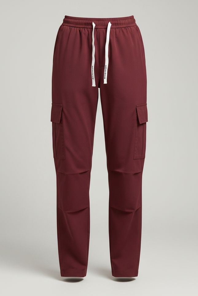 Pantalon Randonnée Bordeaux Cargo Fluide Femme Décontracté - Polyester - vue 3