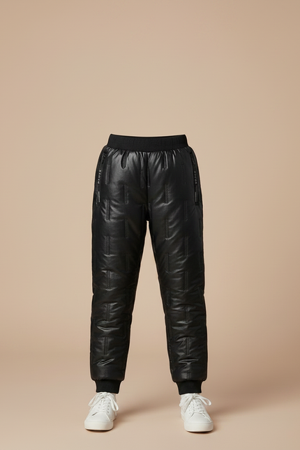Pantalon Randonnée Noir Matelassé Imperméable Élastique Enfant - Polyester - vue 3