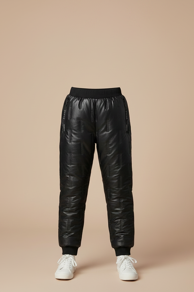 Pantalon Randonnée Noir Matelassé Imperméable Élastique Enfant - Polyester - vue 3