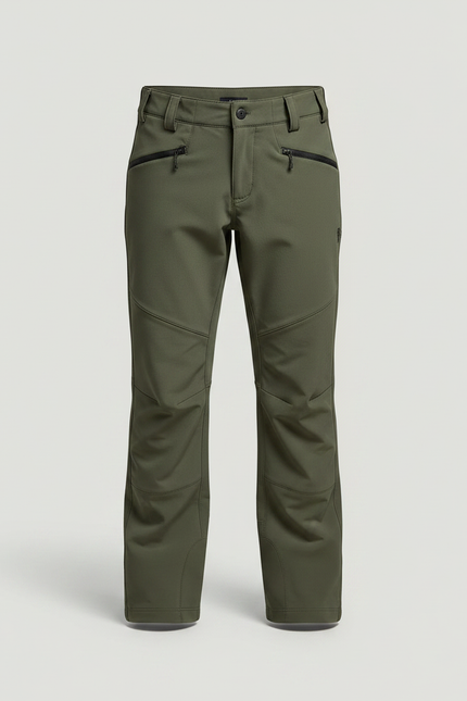 Pantalon Randonnée Vert Enfant Coupe Droite Confortable - Kaki Polyester - vue 3