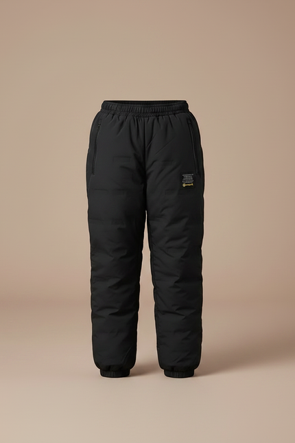 Pantalon Randonnée Noir Matelassé Enfant Hiver Chaud - Polyester - vue 3