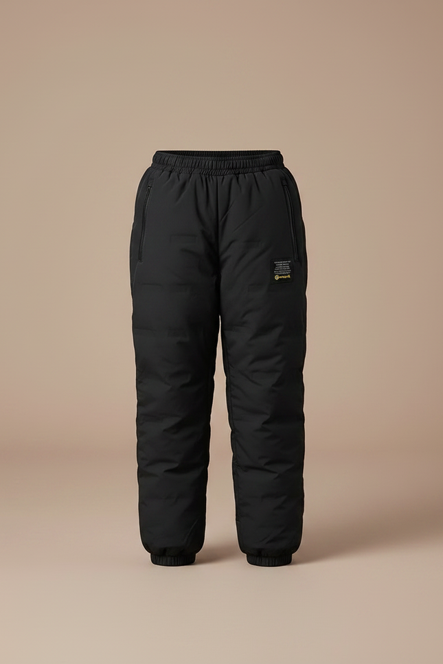 Pantalon Randonnée Noir Matelassé Enfant Hiver Chaud - Polyester - vue 3