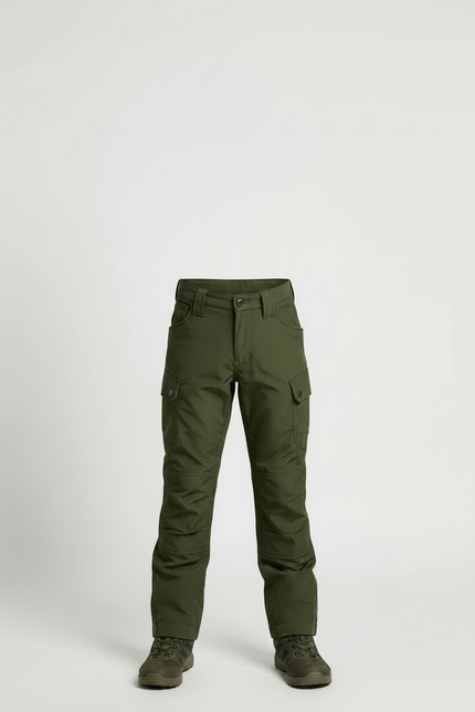 Pantalon Randonnée Vert Kaki Cargo Enfant Multi-poches - Polyester - vue 3