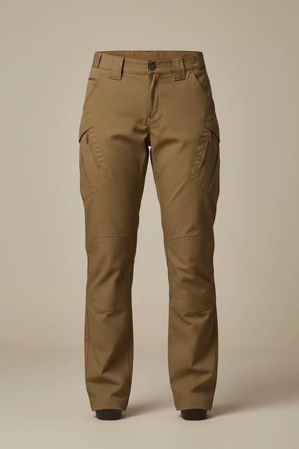 Pantalon Randonnée Femme Marron Cargo Slim Confortable - Gabardine - vue 3