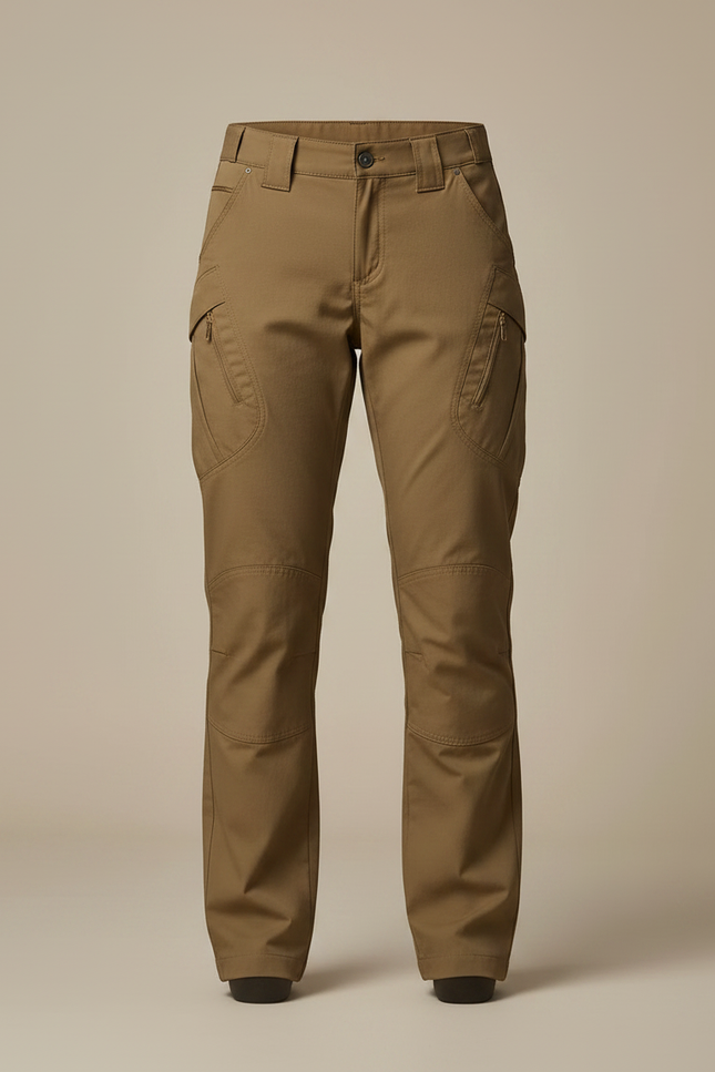 Pantalon Randonnée Femme Marron Cargo Slim Confortable - Gabardine - vue 3